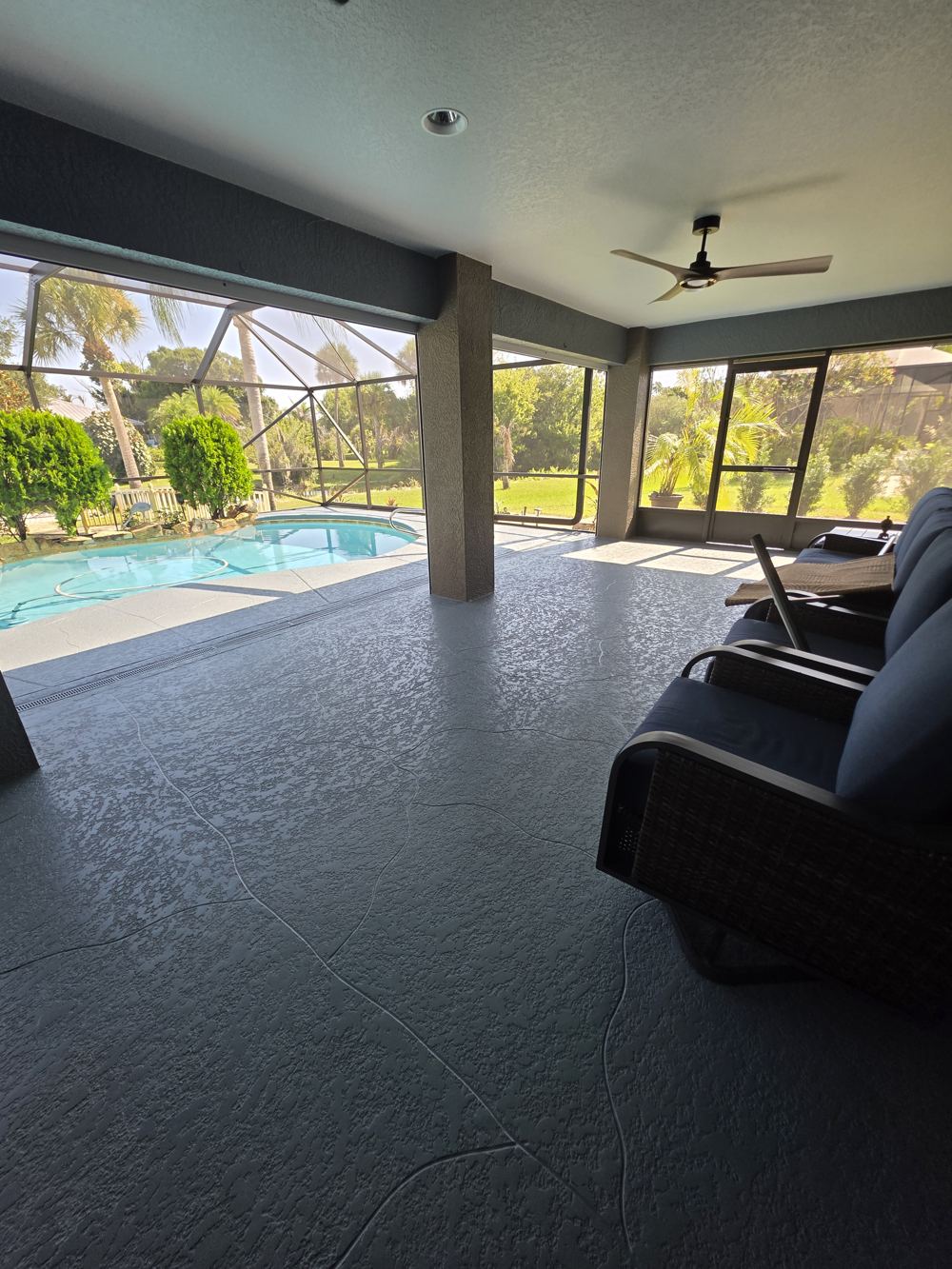 Pool deck after coating